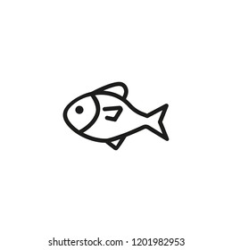 Fish line icon. Fresh catch, marine food, fish market. Seafood concept. Can be used for topics like fishing, restaurant menu design, aquarium