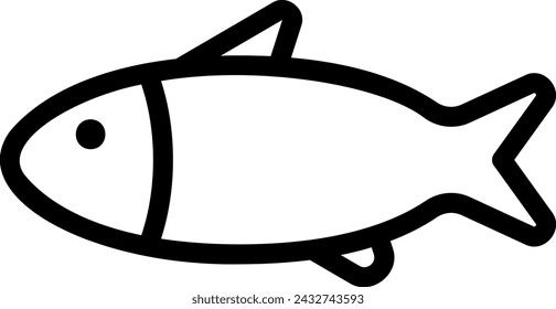 fish line icon illustration vector