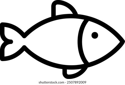 Vector de ilustración de icono de línea de pescado