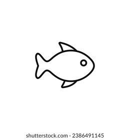 Fish line icon isolated on white background
