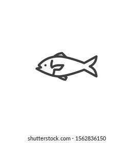 Fish line icon. linear style sign for mobile concept and web design. Fishing outline vector icon. Seafood symbol, logo illustration. Vector graphics