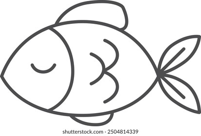 Fish line icon. Marine fauna. Animal symbol