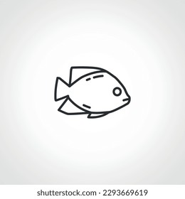 Fish line icon, Fish outline icon