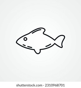 Fish line icon, Fish outline icon.