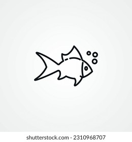 Fish line icon, Fish outline icon.
