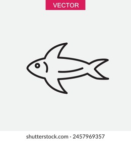 fish line icon, outline simple flat trendy style illustration on white background..eps