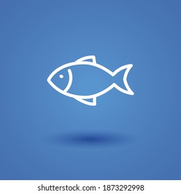 fish line icon, outline vector illustration.