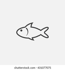 fish line icon, outline vector logo illustration, linear pictogram isolated on white
