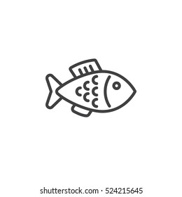 Fish line icon, outline vector sign, linear pictogram isolated on white. logo illustration