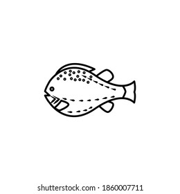 fish line icon. signs and symbols can be used for web, logo, mobile app, ui, ux