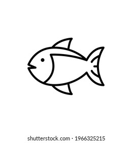 Fish line icon. Simple outline style. Art, life, sea, pisces concept for template design. Vector illustration isolated on white background. EPS 10.