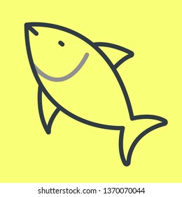 Fish line icon , vector