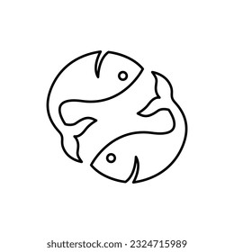 Fish line icon vector design