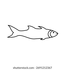 Fish line icon. Vector illustration of a fish on a white background.