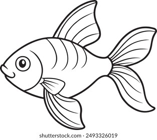 Fish line icon, vector isolated illustration. Fish line art on a white background.