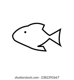 Fish line icon vector simple design template