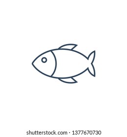 Fish line icon for web and mobile