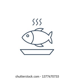 Fish line icon for web and mobile