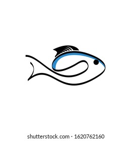 Fish line logo icon design is perfect for fishing