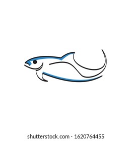 Fish line logo icon design is perfect for seafood restaurants