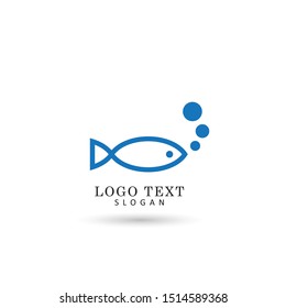 Fish Line Logo. Symbol & Icon Vector Template.