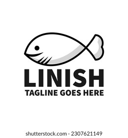 fish line logo template , line art