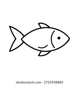 ícone do vetor do logotipo da linha do peixe em um fundo branco
Ícone de logotipo de linha de vetor