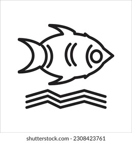 icono de nueva línea de pescado