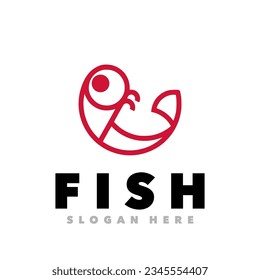 Fish line simple design logo