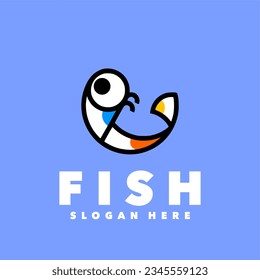 Fish line simple design logo