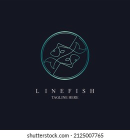 Logo-Design-Vorlage für eine Fischlinie und andere