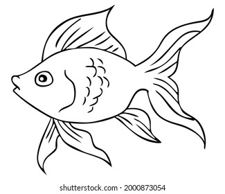 fish line vector illustration,
isolated on white background.top view