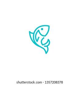 fish line vector logo modern graphic