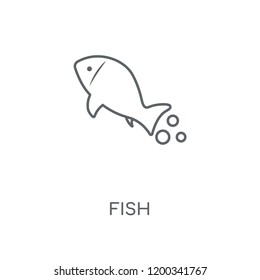 Fish linear icon. Fish concept stroke symbol design. Thin graphic elements vector illustration, outline pattern on a white background, eps 10.