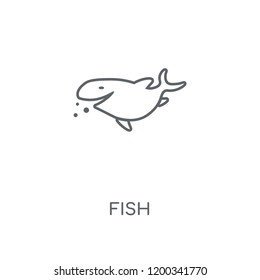Fish linear icon. Fish concept stroke symbol design. Thin graphic elements vector illustration, outline pattern on a white background, eps 10.