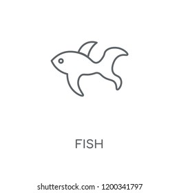 Fish linear icon. Fish concept stroke symbol design. Thin graphic elements vector illustration, outline pattern on a white background, eps 10.