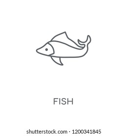 Fish linear icon. Fish concept stroke symbol design. Thin graphic elements vector illustration, outline pattern on a white background, eps 10.