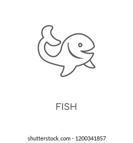 Fish linear icon. Fish concept stroke symbol design. Thin graphic elements vector illustration, outline pattern on a white background, eps 10.