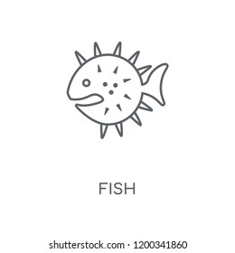 Fish linear icon. Fish concept stroke symbol design. Thin graphic elements vector illustration, outline pattern on a white background, eps 10.