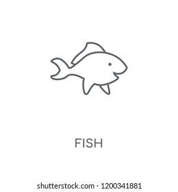 Fish linear icon. Fish concept stroke symbol design. Thin graphic elements vector illustration, outline pattern on a white background, eps 10.