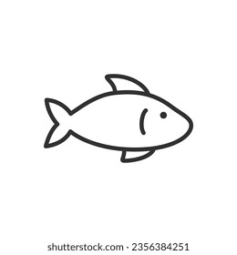 Fish, linear icon. Line with editable stroke