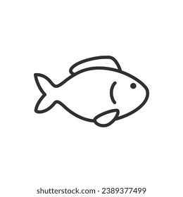 Fish, linear icon. Line with editable stroke