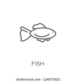 Fish linear icon. Modern outline Fish logo concept on white background from animals collection. Suitable for use on web apps, mobile apps and print media.