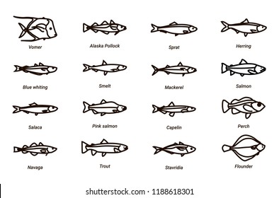 
Fish linear icon. See fishing fish. Pack 1