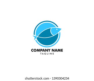 Fish Logo abstract design vector template, Seafood shop store restaurant Logotype concept icon