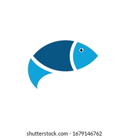 Fish Logo abstract design vector template. Seafood shop store restaurant Logotype concept icon.
