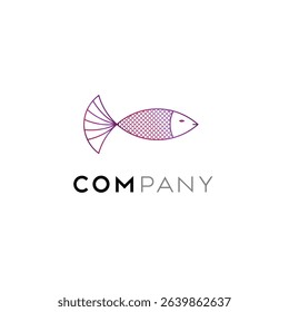 Fish logo with abstract gradient color style