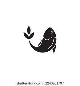 fish logo abstract natural design leaf vector illustration