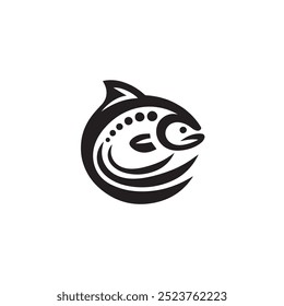 fish logo animal salmon design symbol