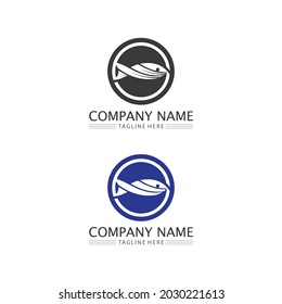 Fish logo and aquatic Maritime concept. Shell, turtle, fish, whale. Vector illustration can be used for topics like sea.